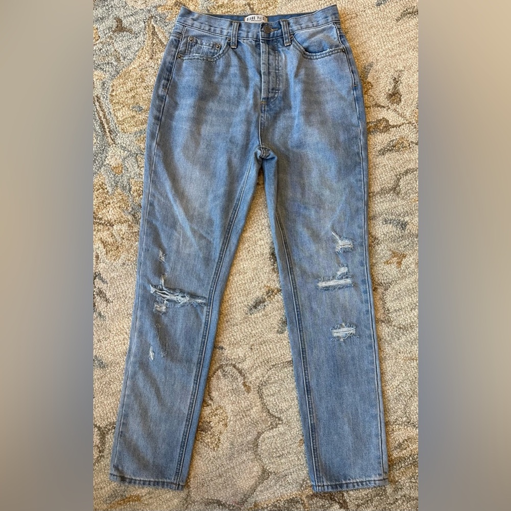 Blank Paige size Small distressed button fly jeans
